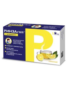 Paracetamol, ascorbic acid, caffeine, Fenyramyn, phenylephrine - Rinzasip with vitamin C powder for solution for oral administration Lemon 5 g sachets 5 pcs. texas Pharmacy Online - texas.buy-pharm.com