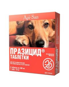 praziquantel, pyrantel - Prazicide tablets for dogs 500 mg Api-San 6 pcs. (BET) texas Pharmacy Online - texas.buy-pharm.com
