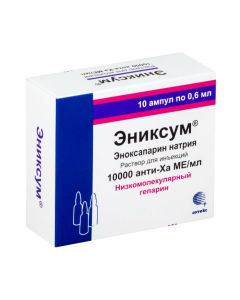 enoksaparyn sodium - Enixum injection for injection 6000 anti-XA ME / 0.6 ml ampoules 10 pcs. texas Pharmacy Online - texas.buy-pharm.com