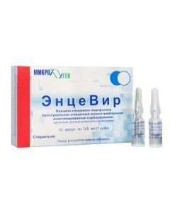 Vaccine for Prevention kleschevoho entsefalyta - Encevir suspension for v / m introduced 0.5 ml ampoules of 10 pcs. texas Pharmacy Online - texas.buy-pharm.com