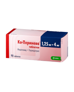 indapamide, Perindopril - Co-Perineva tablets 1.25 + 4 mg, 90 pcs texas Pharmacy Online - texas.buy-pharm.com