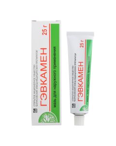Camphor, Myat perechnoy lystev oil / Levomentol, evkalypta prutovydnoho lystev oil - Gevkamen ointment 25 g texas Pharmacy Online - texas.buy-pharm.com