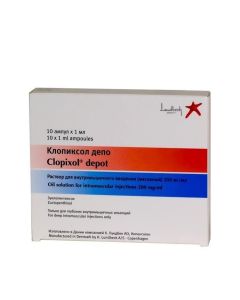 Zuklopentyksol - Clopixol depot solution for in / mouse. enter oil 200 mg / ml 1 ml ampoules 10 pcs. texas Pharmacy Online - texas.buy-pharm.com