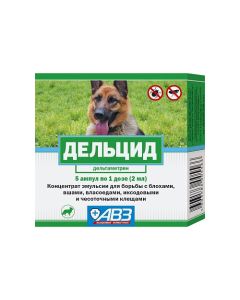 Deltamethrin - Delcidum emulsion for external use for dogs and cats 1 dose (2 ml) ampoules 5 pcs. (BET) texas Pharmacy Online - texas.buy-pharm.com