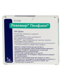 Insulin detemyr - Levemir Penfill solution for p / skin inject 100 IU / ml 3 ml cartridges 5 pcs. texas Pharmacy Online - texas.buy-pharm.com