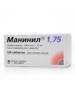 Hlybenklamyd - Maninil tablets 1.75 mg, 120 pcs. texas Pharmacy Online - texas.buy-pharm.com