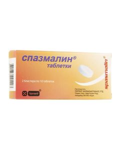 Metamizole sodium, Pithophenone, Phenpiverine bromide - Spazmalin tablets, 20 pcs. texas Pharmacy Online - texas.buy-pharm.com