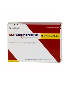 Amlodipine, Valsartan, Hydrochlorothiazide - Co-Exforge tablets 10 mg + 160 mg + 12.5 mg, 28 pcs. texas Pharmacy Online - texas.buy-pharm.com