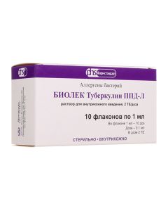 Allerhen bacteria - Tuberculin PPD-L Biolek rr for in / skin. enter 2TE / dose (2TE / 0, 1 ml) 1 ml (10 doses) ampoules 10 pcs. texas Pharmacy Online - texas.buy-pharm.com