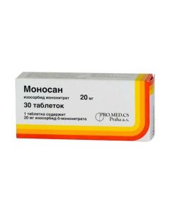 isosortexase mononitrate - Monosan tablets 20 mg, 30 pcs. texas Pharmacy Online - texas.buy-pharm.com