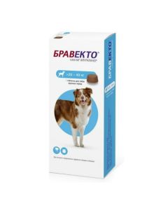 Fluralaner - Bravecto chewable tablet 1000 mg for dogs against fleas and ticks 20-40 kg 1 pc. (BET) texas Pharmacy Online - texas.buy-pharm.com