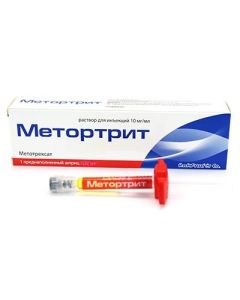Methotrexate - Metortrit solution for injection 10 mg / ml syringe 1 ml with a needle for p / derm. enter pack texas Pharmacy Online - texas.buy-pharm.com