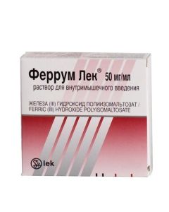 iron III hydroxide polymaltozat - Ferrum Lek solution for in / mouse. 50 mg / ml 2 ml ampoules 5 pcs. texas Pharmacy Online - texas.buy-pharm.com