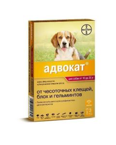 Ymydaklopryd, moksydektyn - Lawyer 250 drops at the withers for dogs from 10 to 25 kg 2.5 ml pipettes 3 pcs. texas Pharmacy Online - texas.buy-pharm.com
