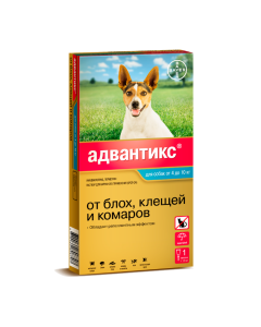 Imidacloprid, permethrin - Advantix 100C drops at the withers for dogs from 4 to 10 kg pipette 1 pc. texas Pharmacy Online - texas.buy-pharm.com