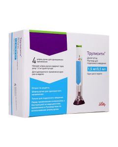 Dulahlutyd - Trulicity solution for p / leather. the introduction of 1.5 mg / 0.5 ml syringe pen 0.5 ml 4 pcs. texas Pharmacy Online - texas.buy-pharm.com